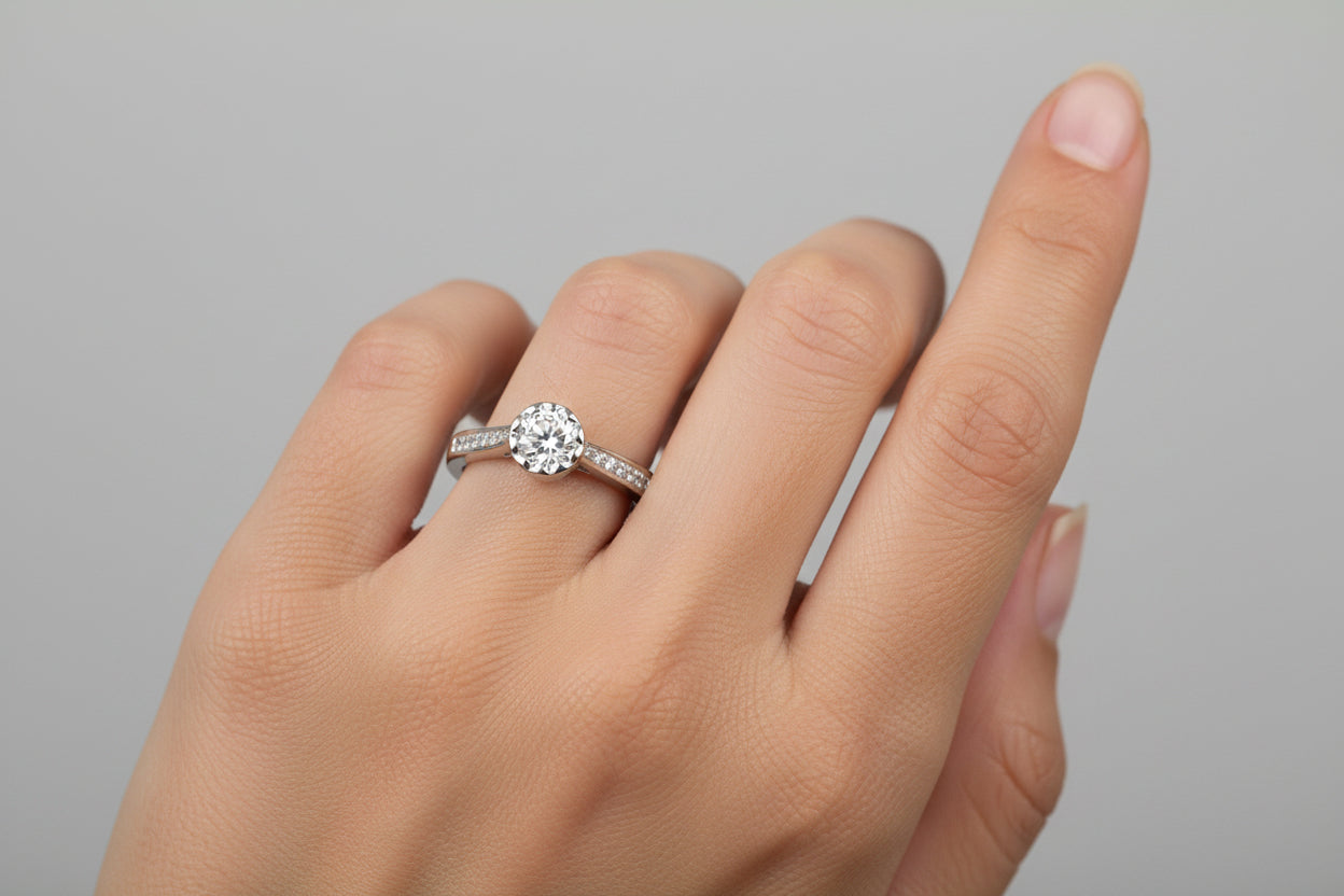 92.5 Sterling Silver Single Solitaire ladice Ring