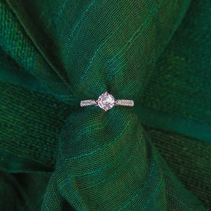 92.5 Sterling Silver Single Solitaire ladice Ring