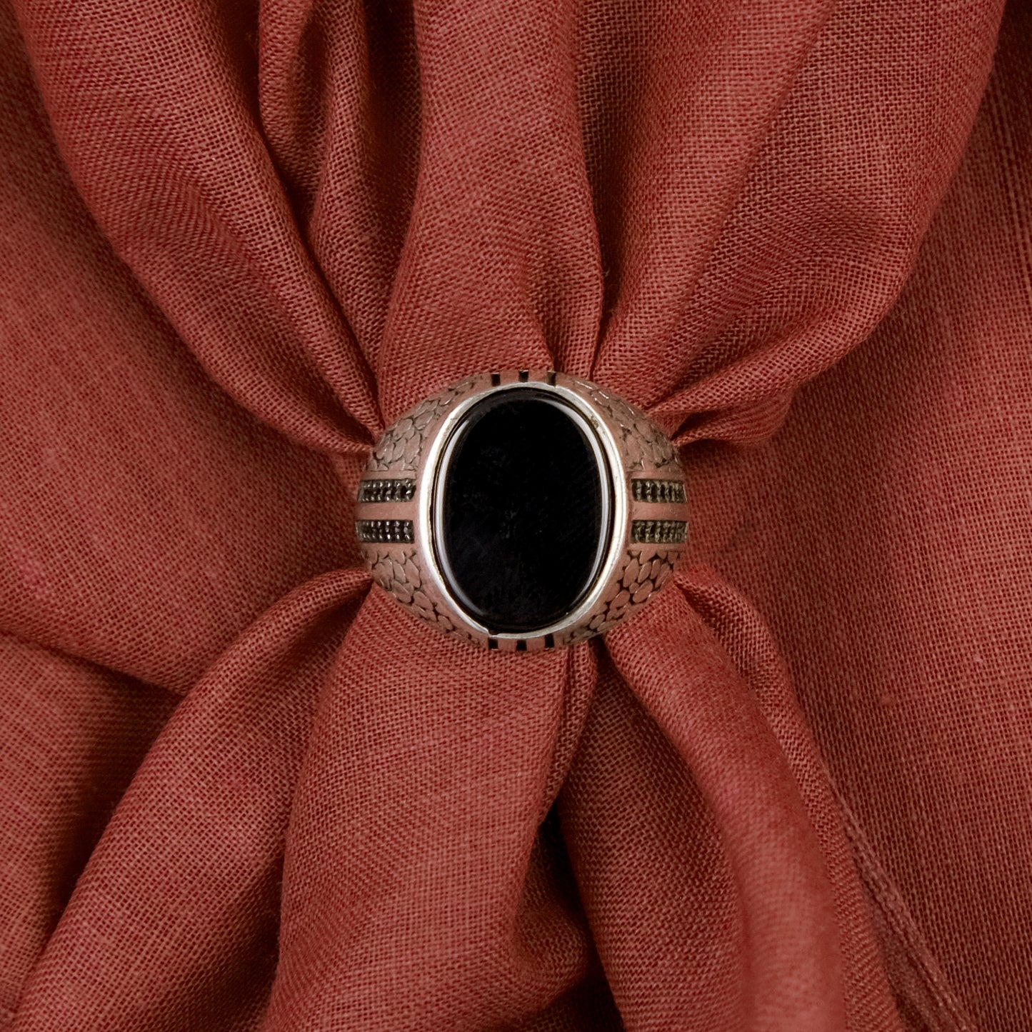 92.5 Silver Black Stone Ring