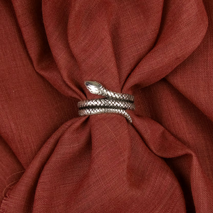 92.5 Silver Snake Antique Men Ring
