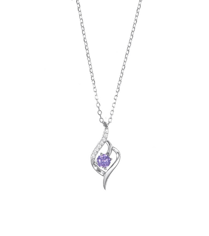 Silver Solitaire Pendant Chain set