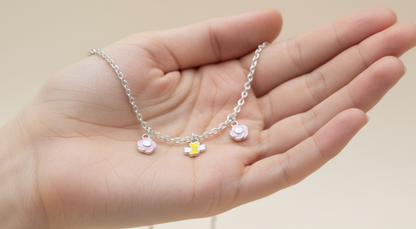 92.5 Pure Silver Floral Charm for Kids
