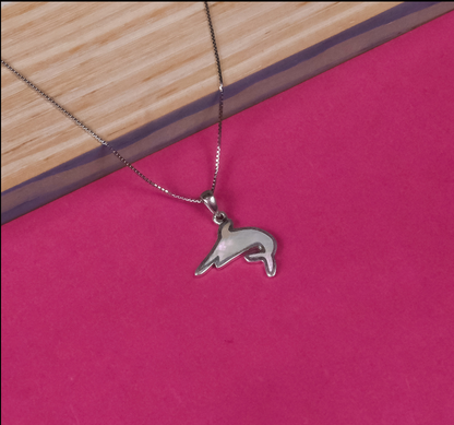 92.5 Sterling Silver Dolphin Pendant Necklace for Women