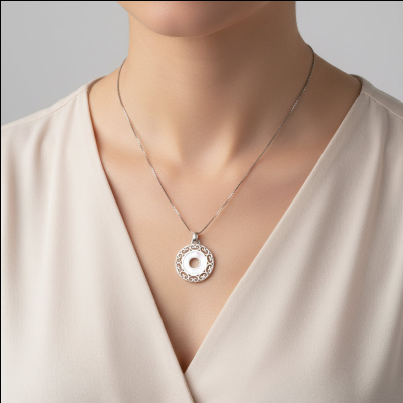 92.5 Silver Pendant Chain Set
