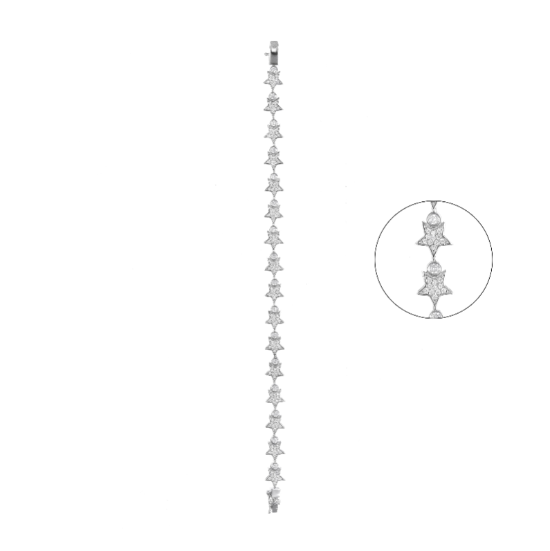 92.5 Silver Elegant Star Bracelet for Women – 11.47g | Sterling Silver Jewelry