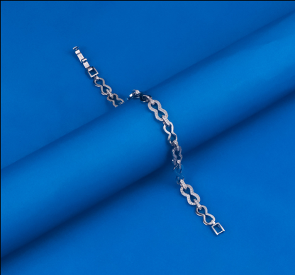 92.5 Sterling Silver Infinity CZ Diamond Bracelet for Women – 10.01g