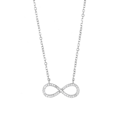 Silver Infinity Chain Pendant Set
