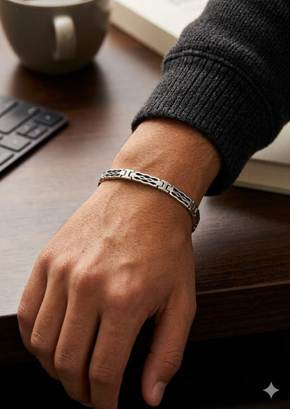 Sterling Silver Men Bracelet Oxidised